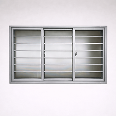 Silver Aluminium Window Grill Colour Installed in Singapore by Ho Ho