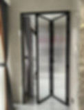 Ultra slim bifold door with fluted tempered glass for HDB bathroom in Singapore