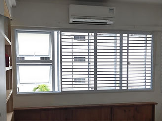 Window grill for cat installation in Singapore bedroom, 2025 aluminium design with narrow 2-inch gaps to keep cats safe while allowing fresh air
