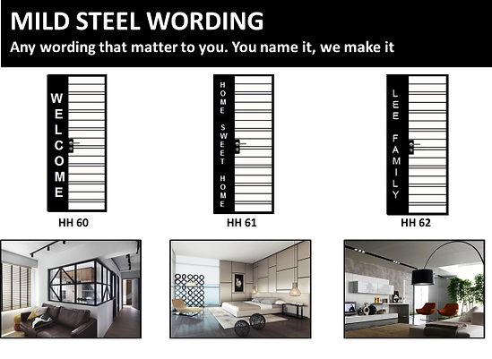 HDB mild steel wording metal plate gate singapore