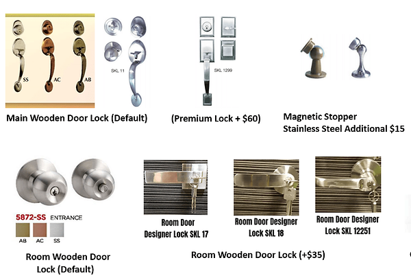 Main and bedroom door accesories in Singapore