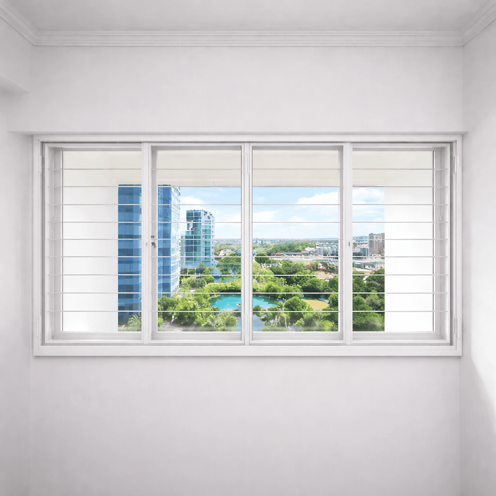 Mild Steel Slim Window Grille Installed in Singapore HDB Flat By Ho Ho