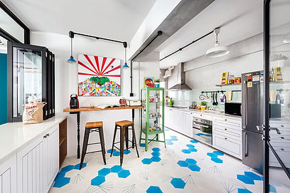 Heavy duty folding window for kitchen island in singapore black frame and clear glass in Singapore open concept kitchen
