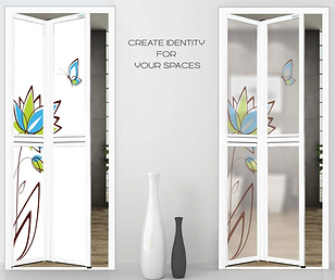 Designer bifold door singapore panel options | designer toilet door singapore panel option