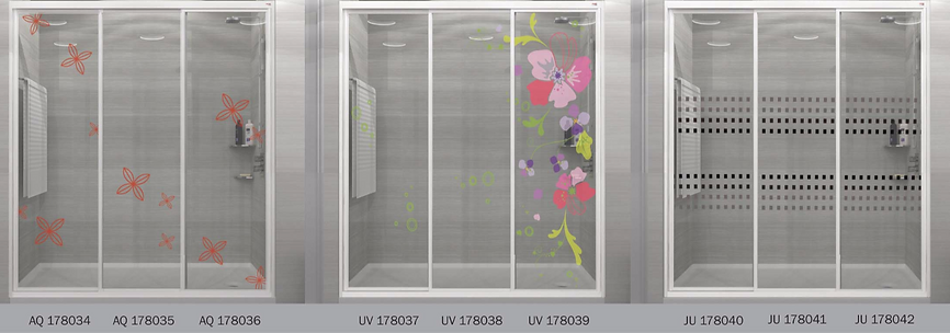 design panel aluminium shower screen Singapore floral design