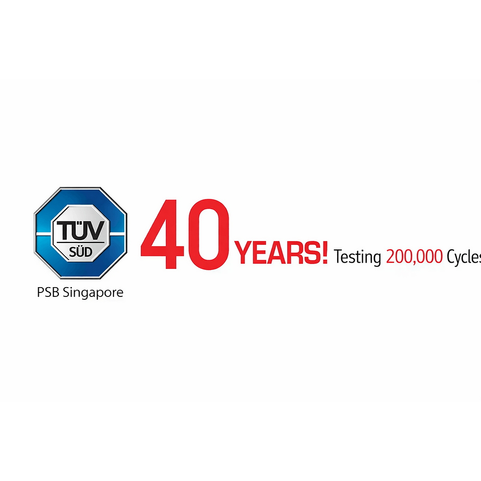 Thumbnail: Premium bifold door PSB tested up to 200000 cycles demonstrating long-lasting durability for daily use in Singapore bathrooms