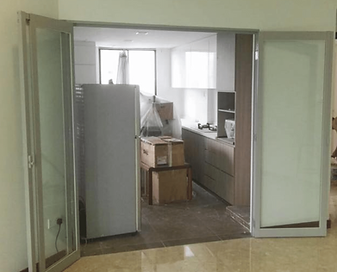 Supreme Door Slide and Swing Mechanism installed at kithen entrance