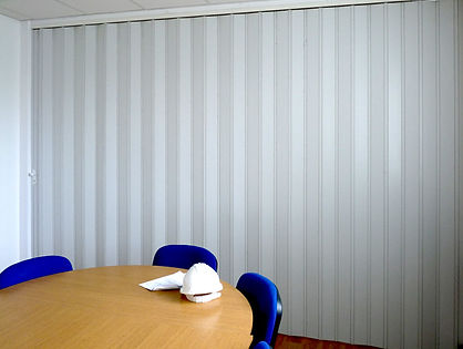 White pvc folding door in Singapore meeting room by HO HO