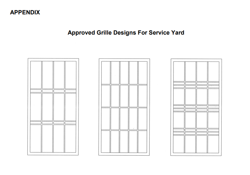 Service Yard Window Grille Rules (HDB)