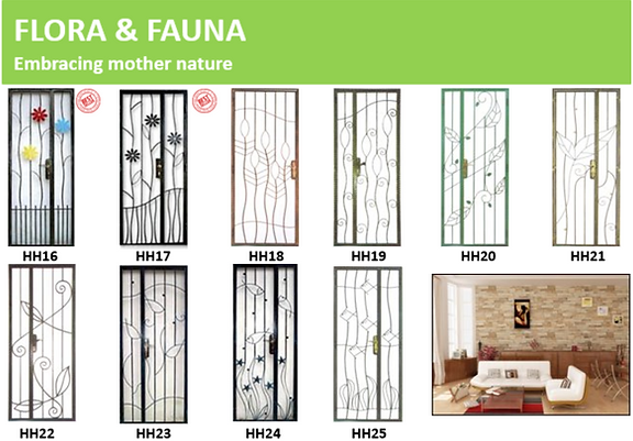 Wrought iron gate flora and fauna design singapore