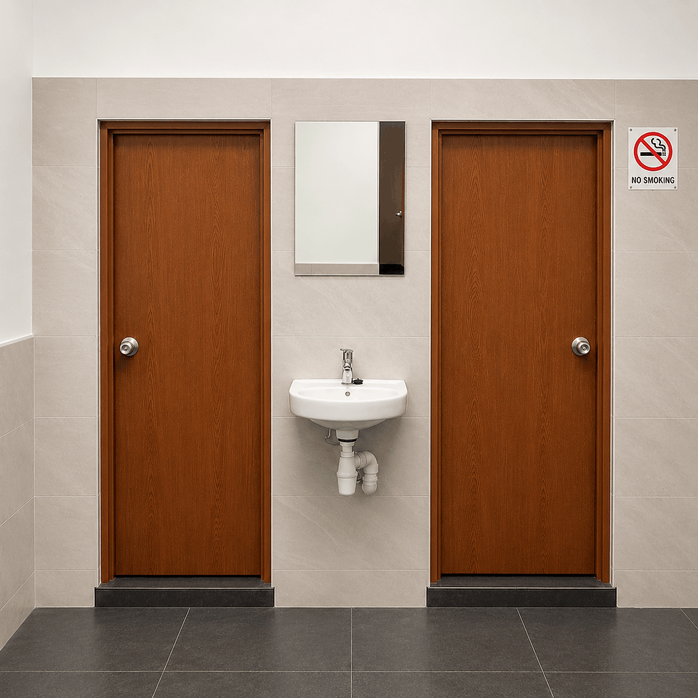 Brown PVC Swing Door For Toilet in Singapore