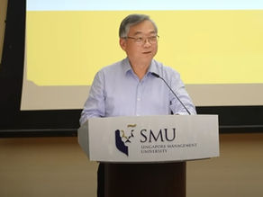 Deputy Prime Minister Gan Kim Yong delivering a keynote speech at Singapore Management University (SMU) on how Singapore can navigate global economic uncertainty