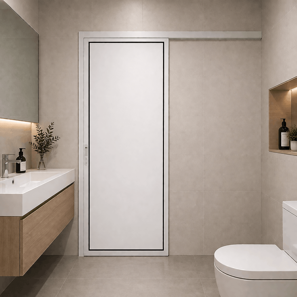 Aluminium Sliding Door With Acrylic Panel White Colour