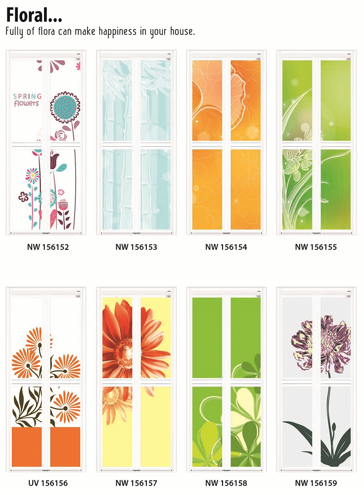 Toilet & Bathroom Door Singapore Floral Bifold Door Singapore