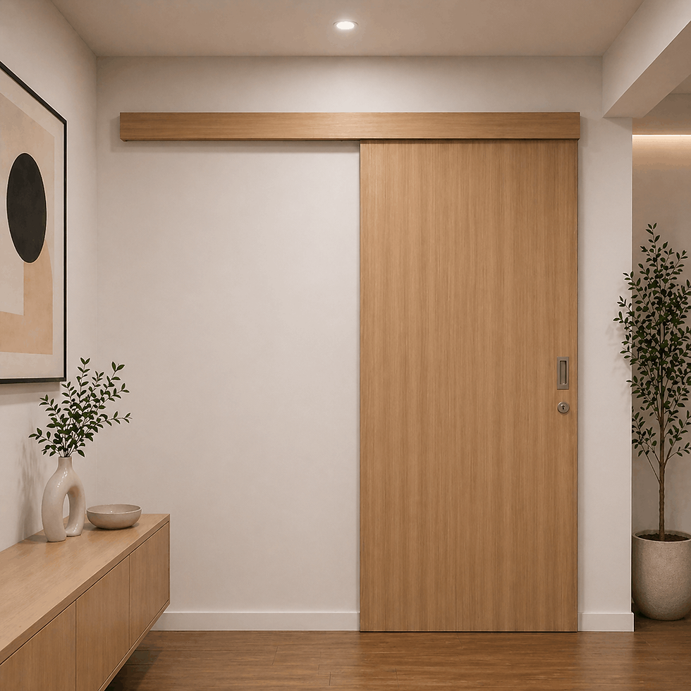 Wooden Sliding Door With Laminate Finishing