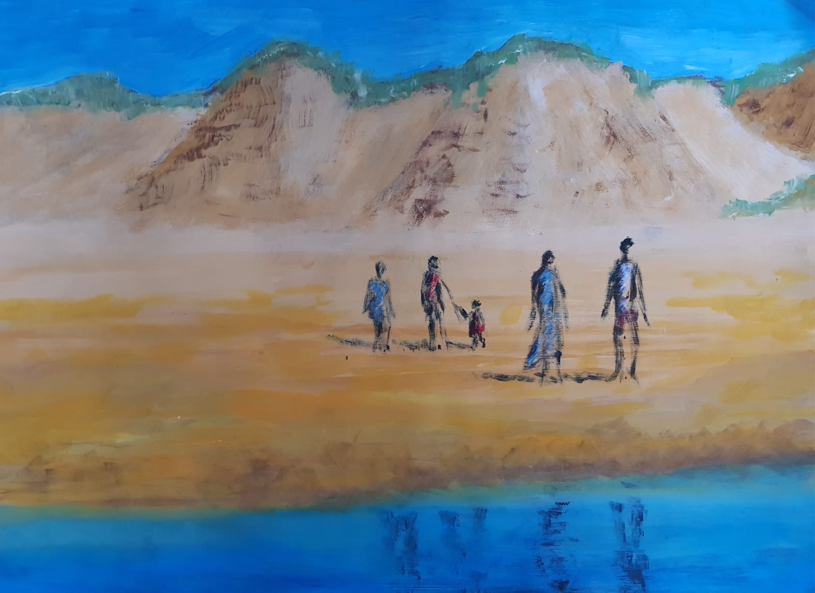 Figures on Formby Beach
