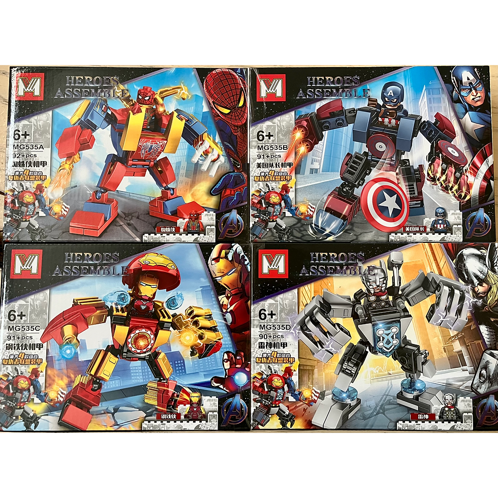 Miniatura: Spiderman, Iron Man, Capitan America y Thanos