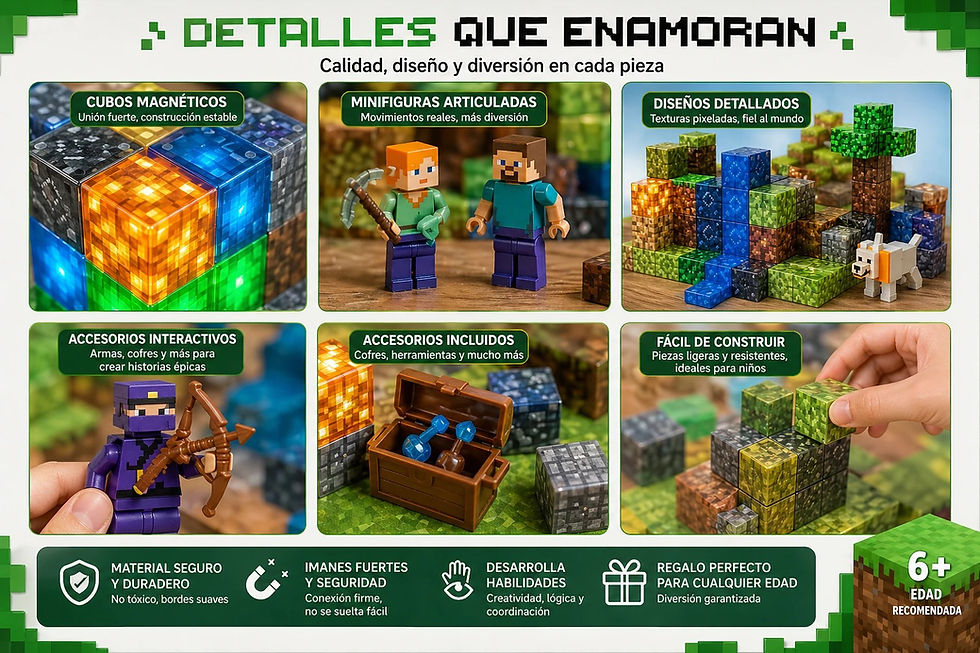 Miniatura: 184 Cubos Magnéticos con Luz + 2 muñecos