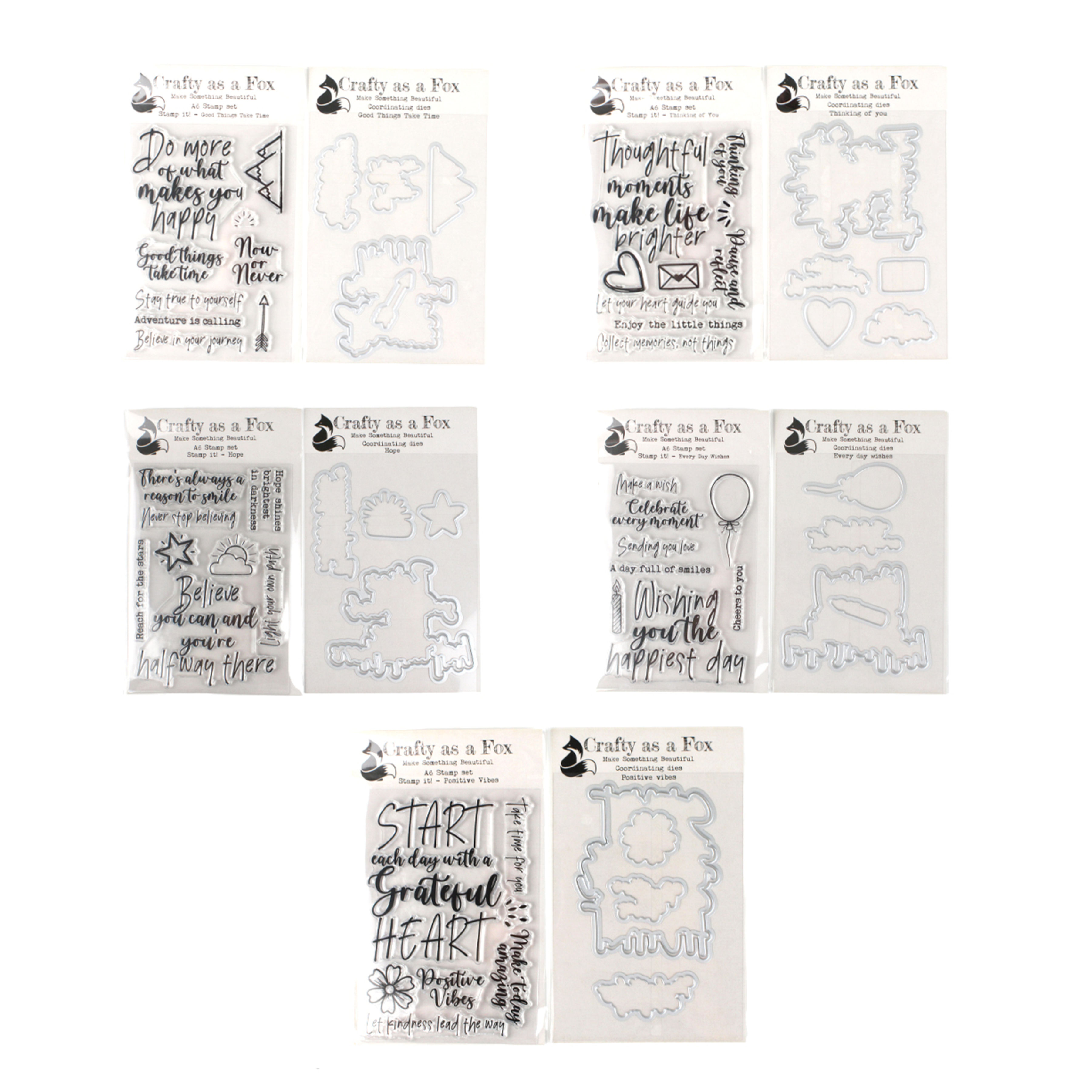 THE EVERYDAY SENTIMENTS STAMP AND DIE BUNDLE - 5 X A6 STAMP AN