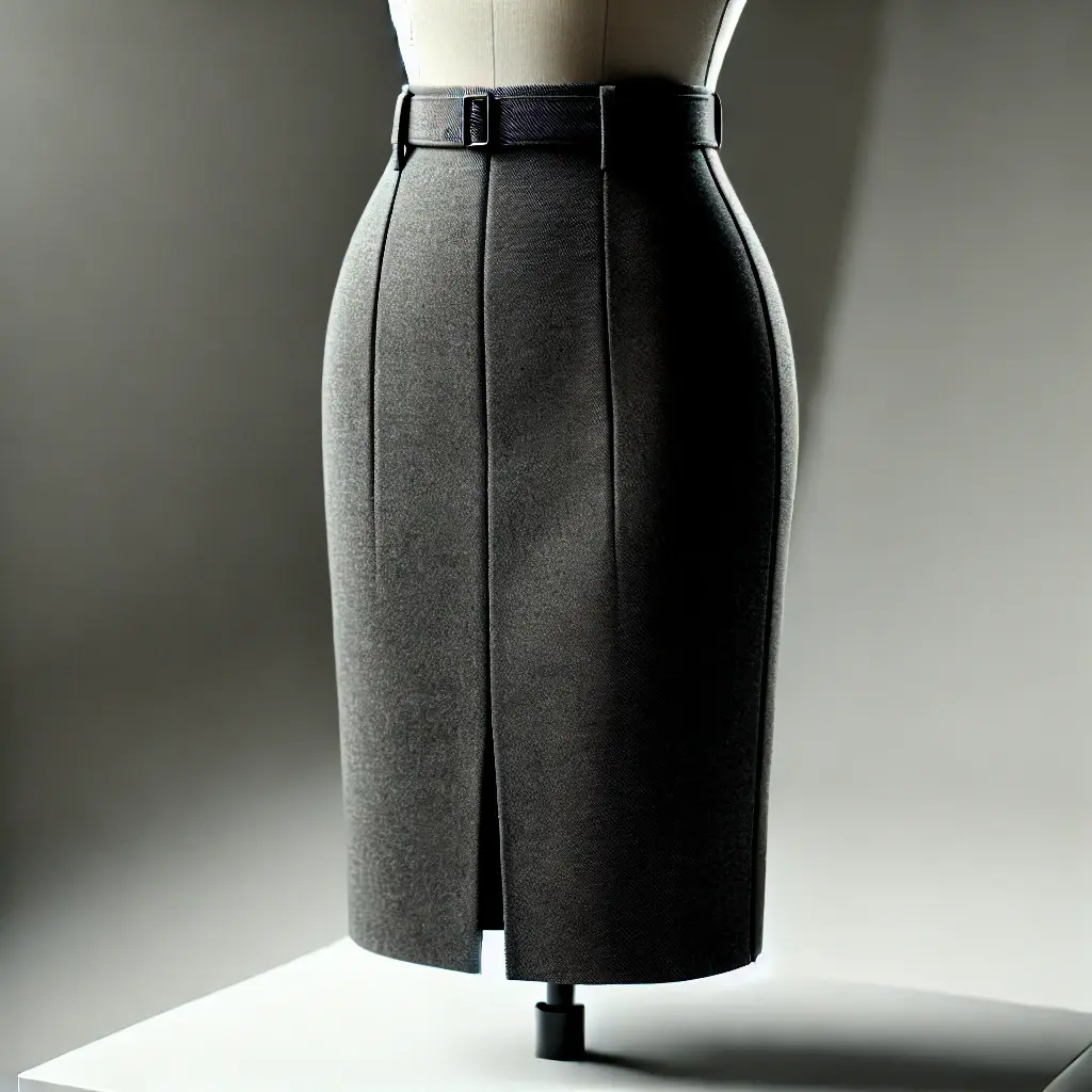Anthrazitgrauer Bleistiftrock mit hoher Taille