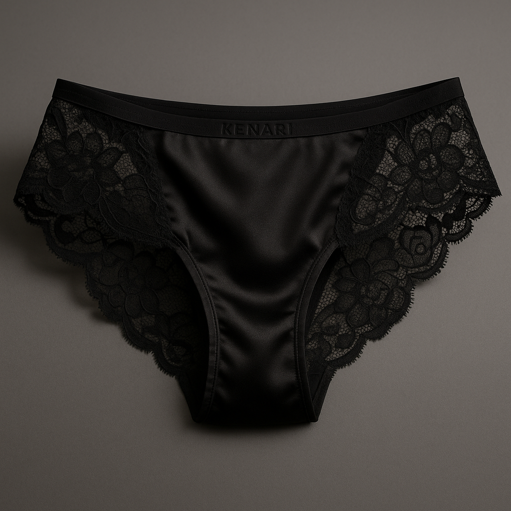 Kenari “Nocturne Bloom” Silk & Lace Brief