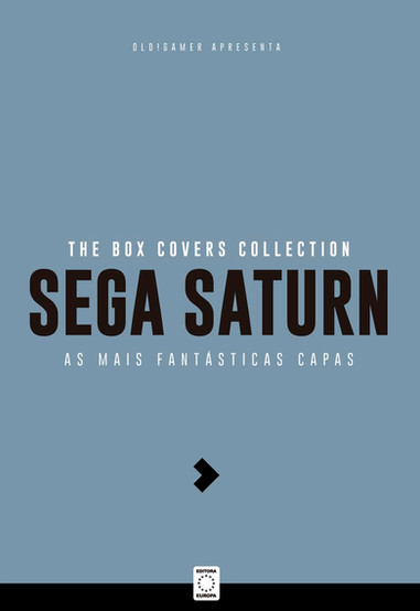 Muted blue cover with bold text: "The Box Covers Collection - Sega Saturn: The Most Fantastic Covers." Minimalist design, evokes retro gaming.