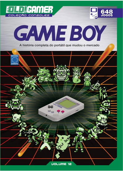 Cover of Old!Gamer magazine featuring “Game Boy.” The console is surrounded by various iconic game characters, set against a vibrant background.