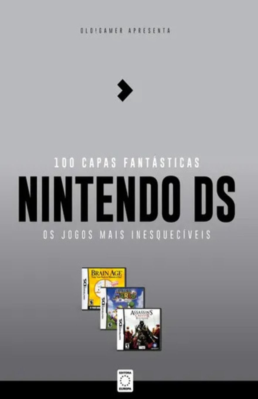 A gray gradient cover with the title “Nintendo DS” displayed prominently in large black letters at the center. Three game covers for the handheld appear below.