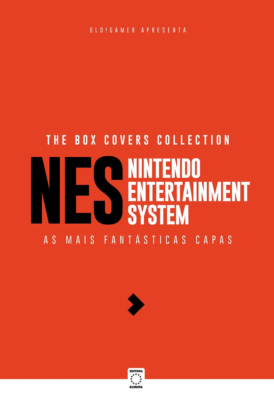 Red book cover with bold text "NES Nintendo Entertainment System," featuring "The Box Covers Collection." Text suggests game box art theme.