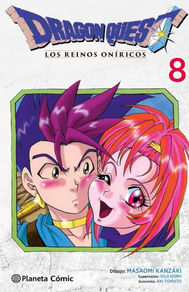 A surprised male character with purple hair and wide eyes is cheek-to-cheek with a joyful female character with vibrant orange hair.