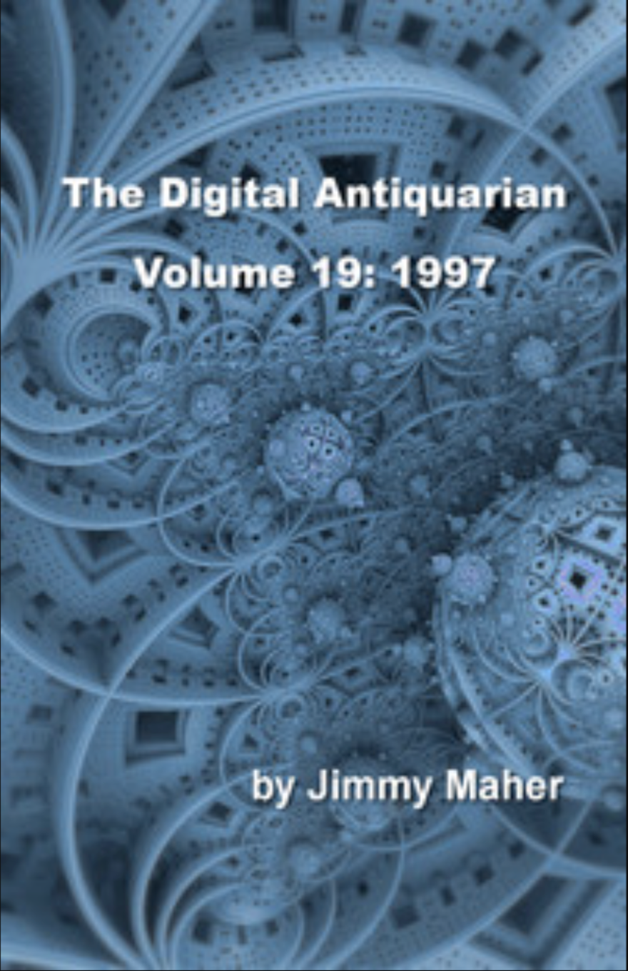 Blue cover for "The Digital Antiquarian, Volume 19: 1997", featuring intricate fractal architecture.