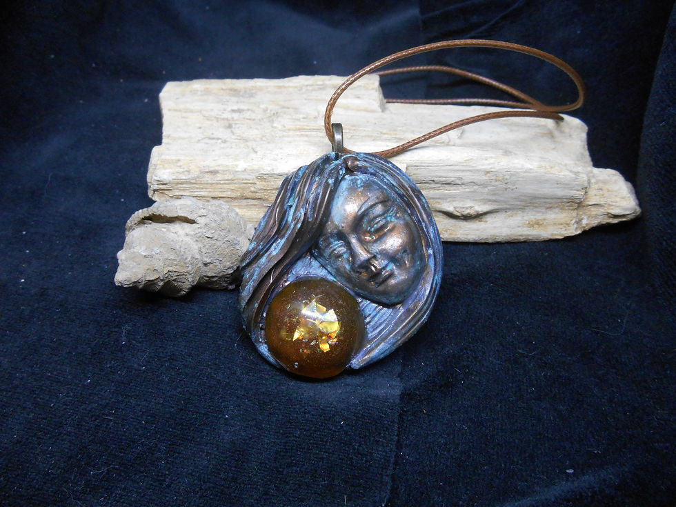 Thumbnail: Captured in Bronze polymer clay pendant
