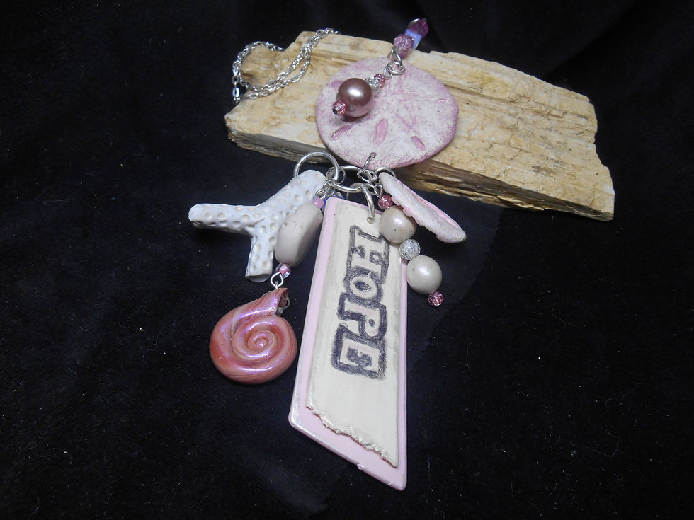 Thumbnail: Hope polymer clay pendant