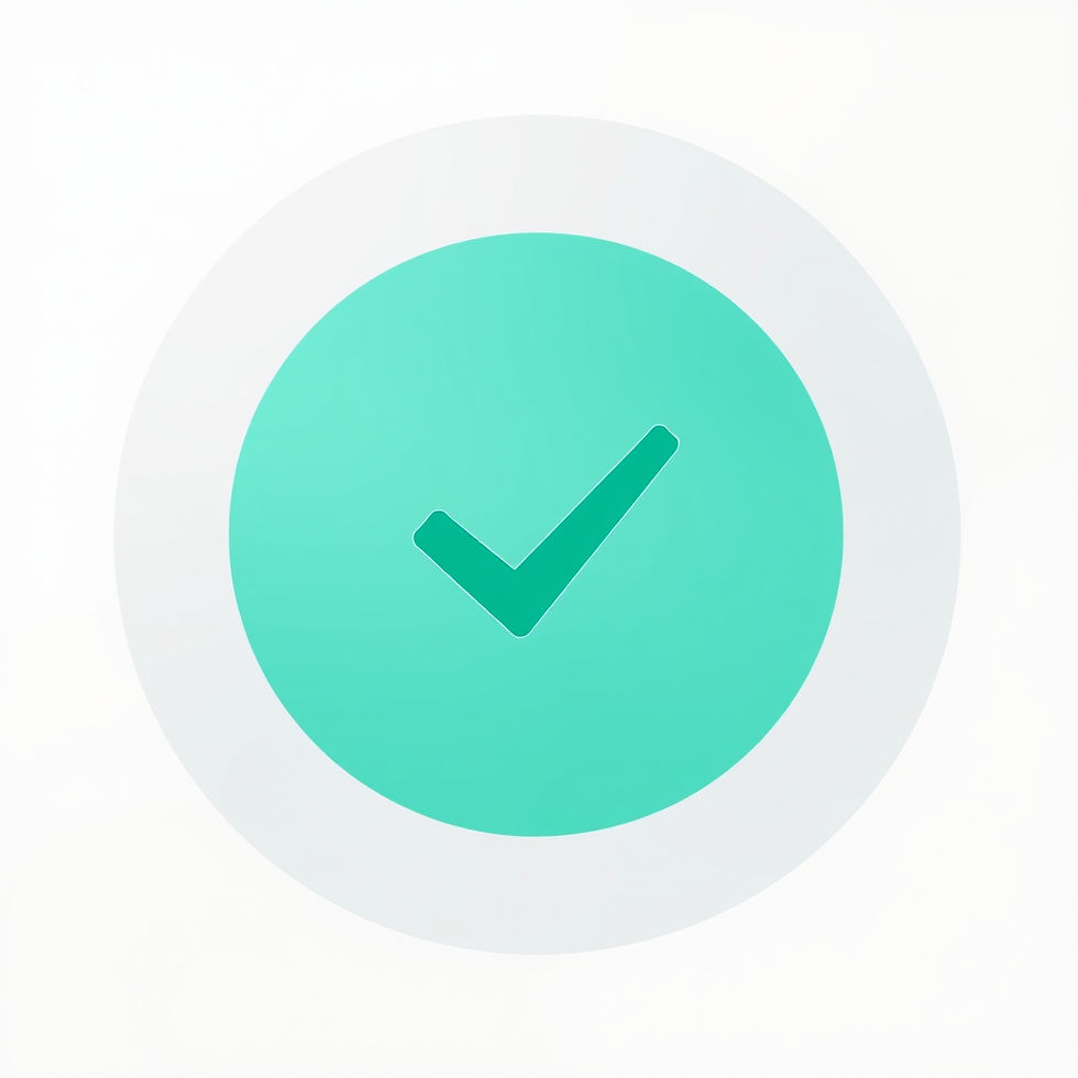 Teal circle with a green tick in the centre on a transparent (white) background.jpg