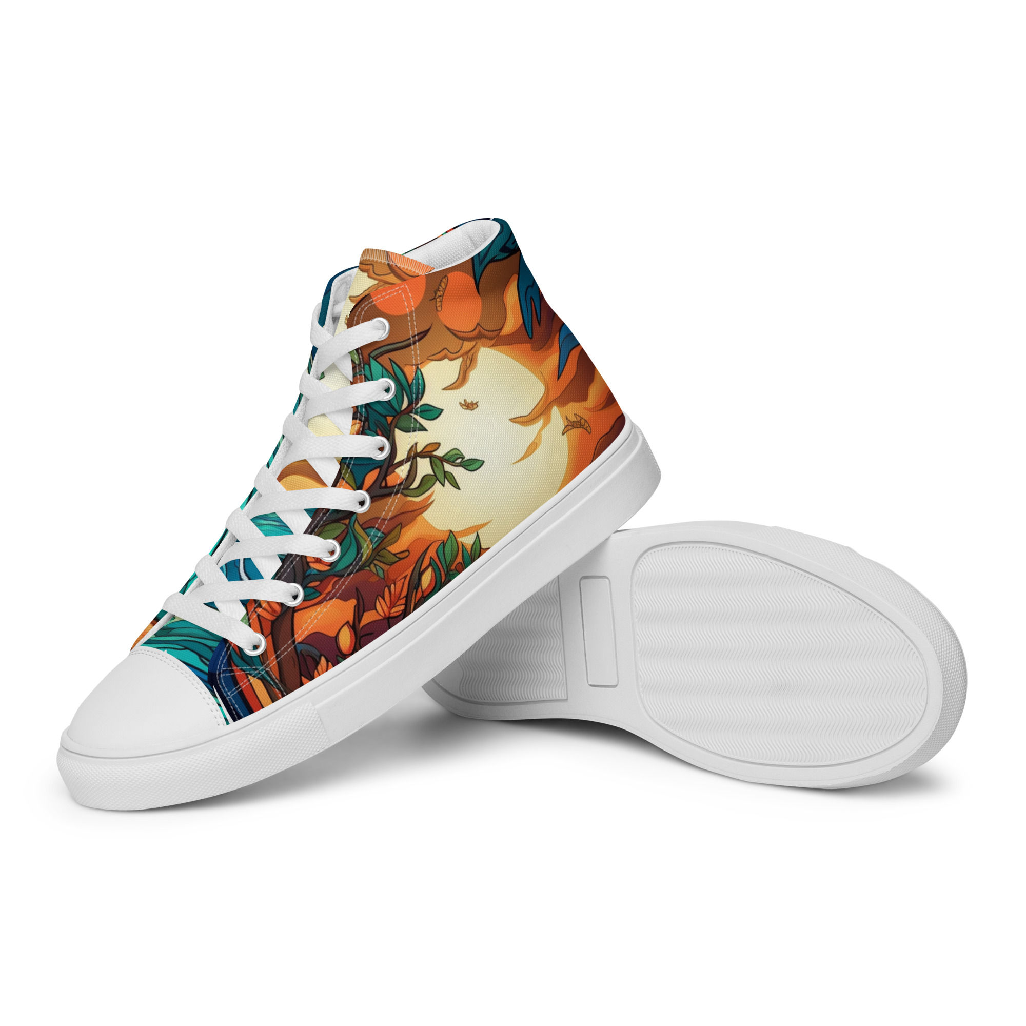 Beach Sunrise high top canvas shoes