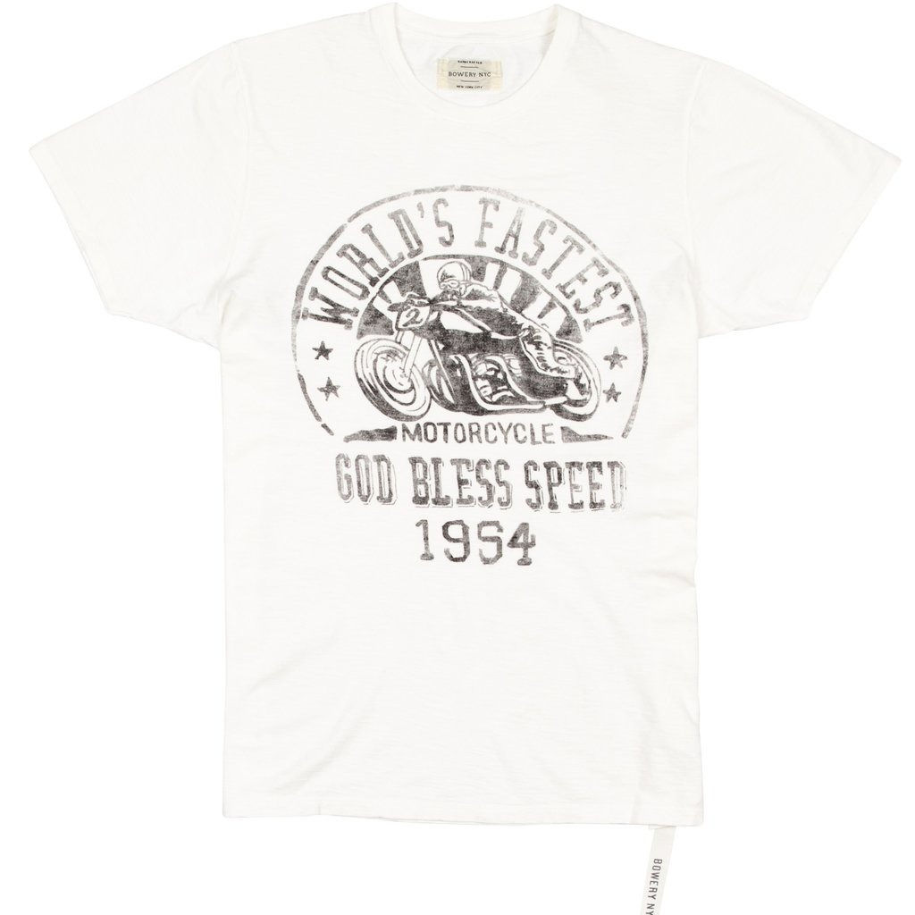 ФУТБОЛКА BOWERY NYC ROUNDNECK T-SHIRT "WORLD'S FASTEST" - SLUB JERSEY