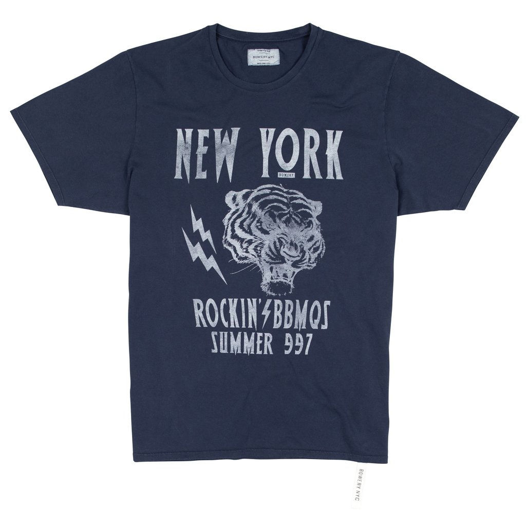 ФУТБОЛКА BOWERY NYC ROUNDNECK T-SHIRT "NY ROCKIN'" - VINTAGE JERSEY