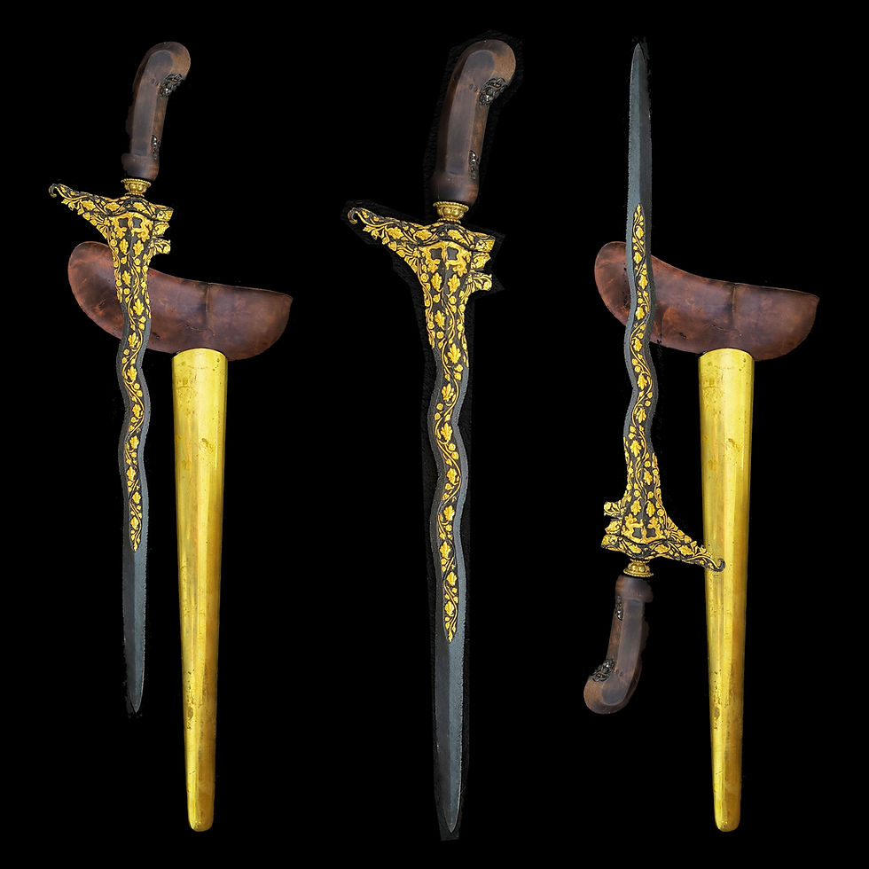 Thumbnail: Rare and antique Magantoro Kinatah kris keris - Senopaten era (16th century)