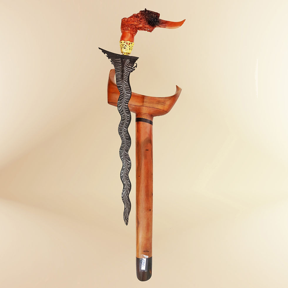 Thumbnail: Keris, kris Tajong - Patani - Pekaka king fisher hilt - wilah Ri Wader pamor