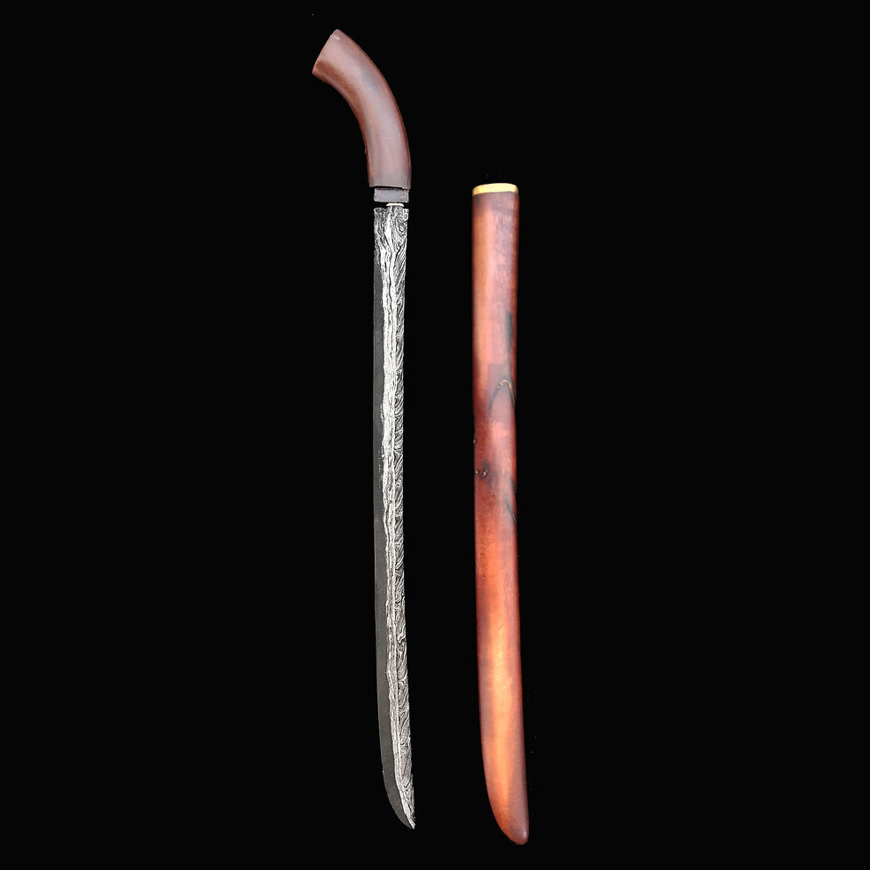 Thumbnail: Pedang sword - Sunda, Indonesia - Beautiful jet-black blade with snow-white Pamo
