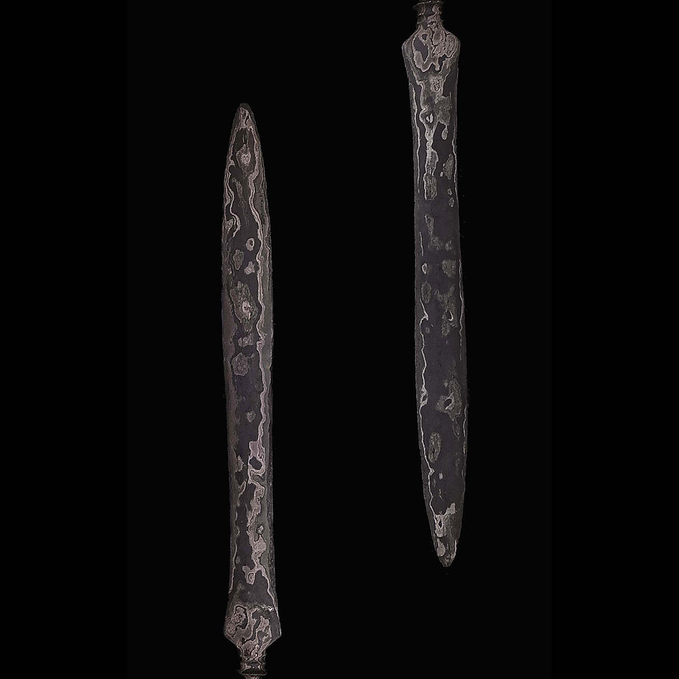 Thumbnail: Cekel Beluluk Tombak - Pamor Ngulit Semangka - Complete with scabbard