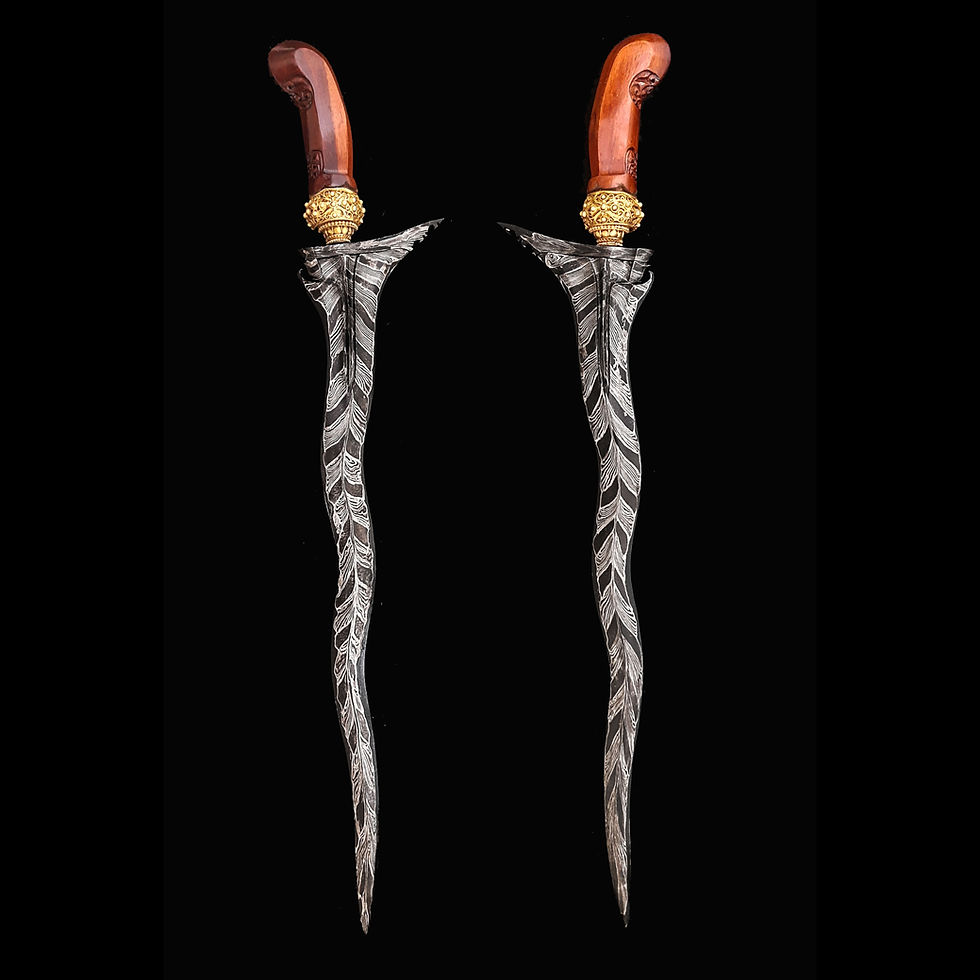 Thumbnail: Pendawa keris, kris – Wilah (blade) with rare Bulu Ayam pamor motif