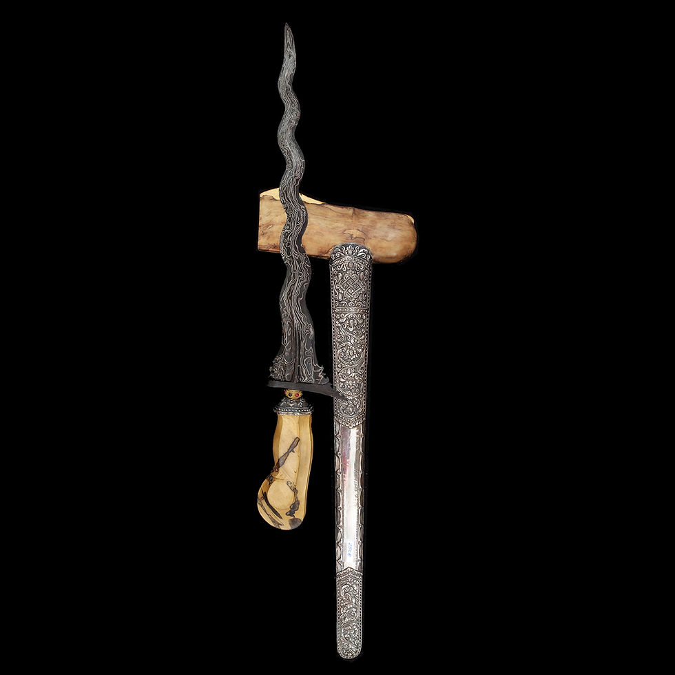 Thumbnail: lombok bali keris with silver and rubies for sale