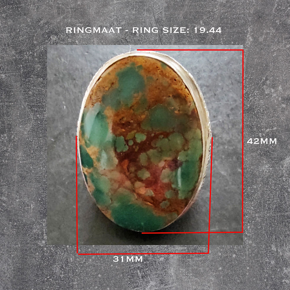 Thumbnail: Silver, Jumbo, spiritual, ring with large Turquoise multi-colour stone