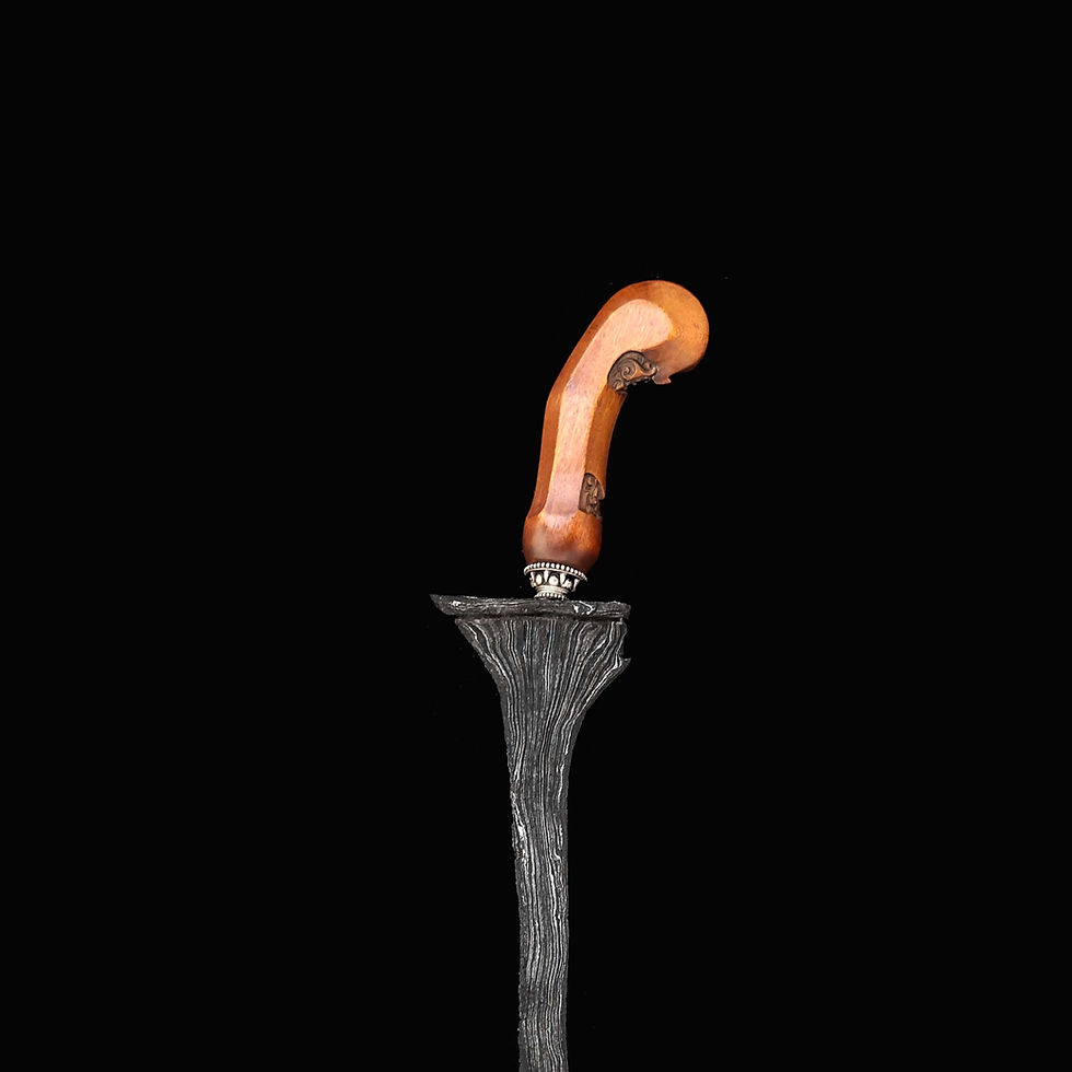 Thumbnail: Sempana keris, kris - Segaluh era (12th century) - White Adeg Mrambut pamor