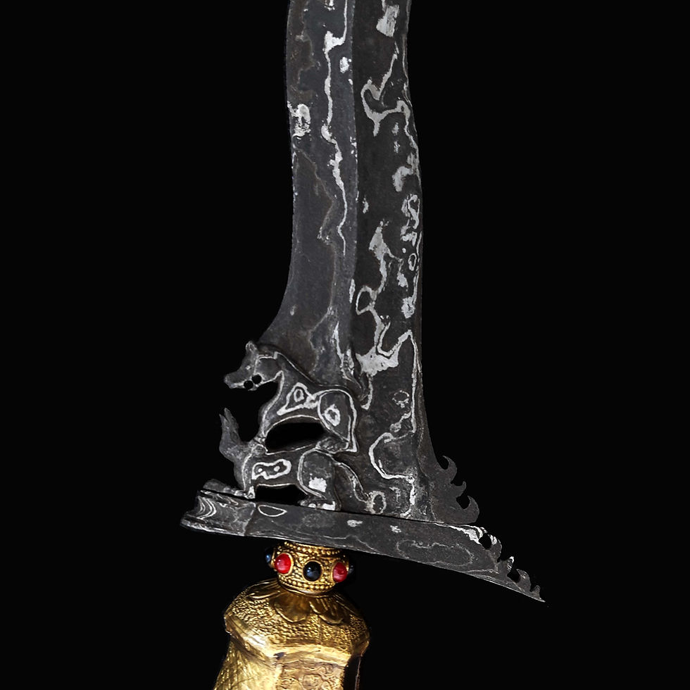 Thumbnail: Tantri Singa-Lembu Bali keris, kris  - Impressive wilah with  2 pamors
