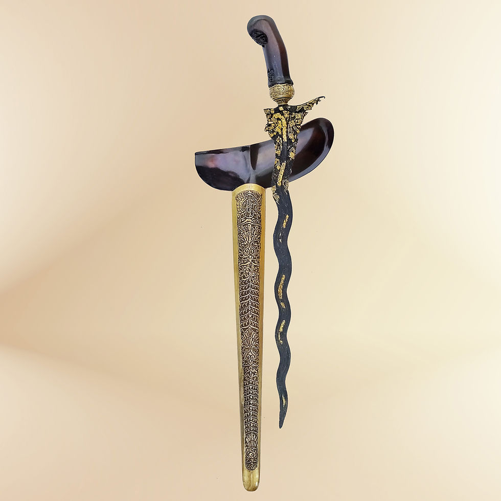 Thumbnail: Antique  Naga kinatah keris for sale