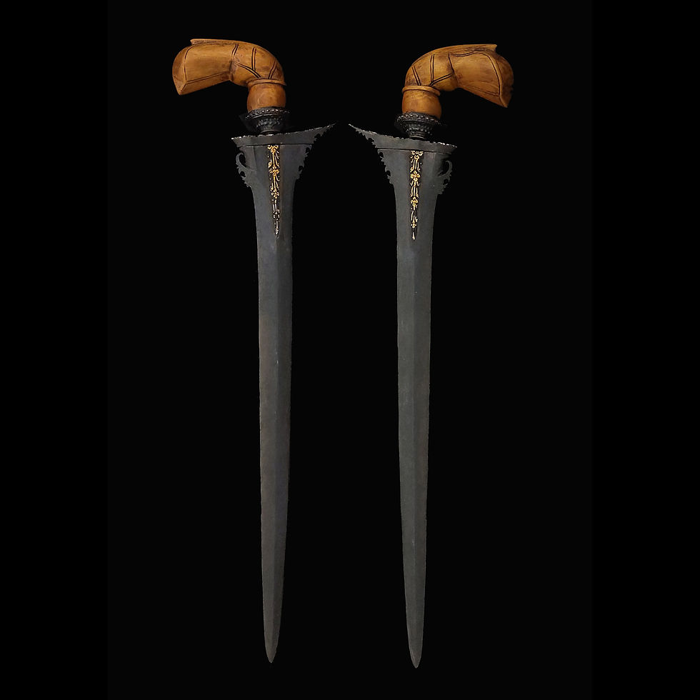 Thumbnail: Bugis Makassar kris, keris –  19th century ) – wilah with kinatah (gold)