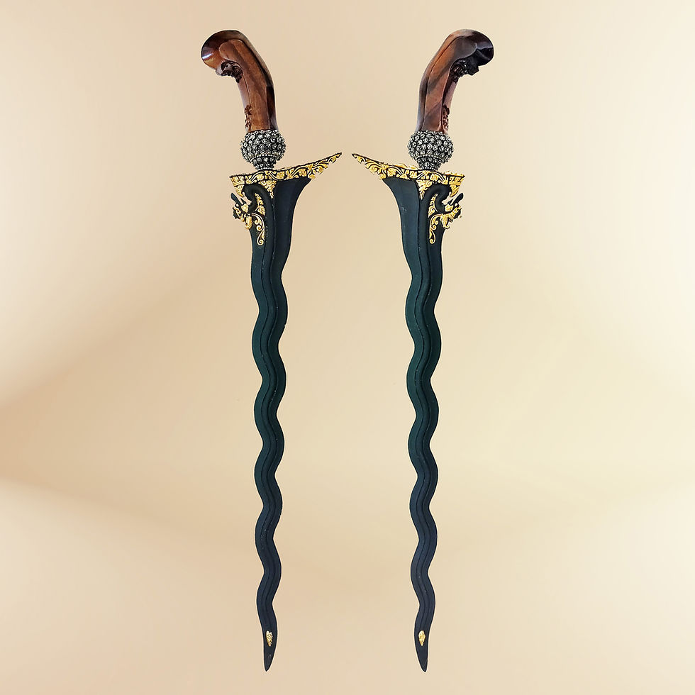 Thumbnail: Rare and spiritual powerful, antique Naga Sungkem (Nogo Sungkem) Kinatah kris