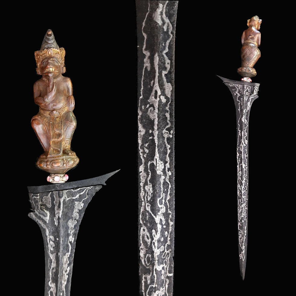 Thumbnail: Antique Bali Mundharang keris, kris  warangka of pelet kendhit rante wood